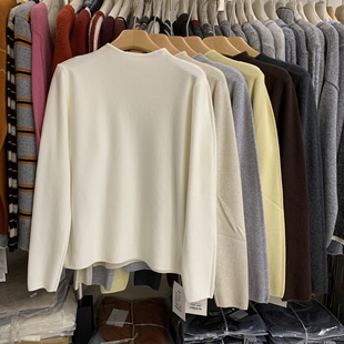 SLIVER6188秋冬新款百搭显瘦针织打底衫女保暖亲肤半高领正肩上衣