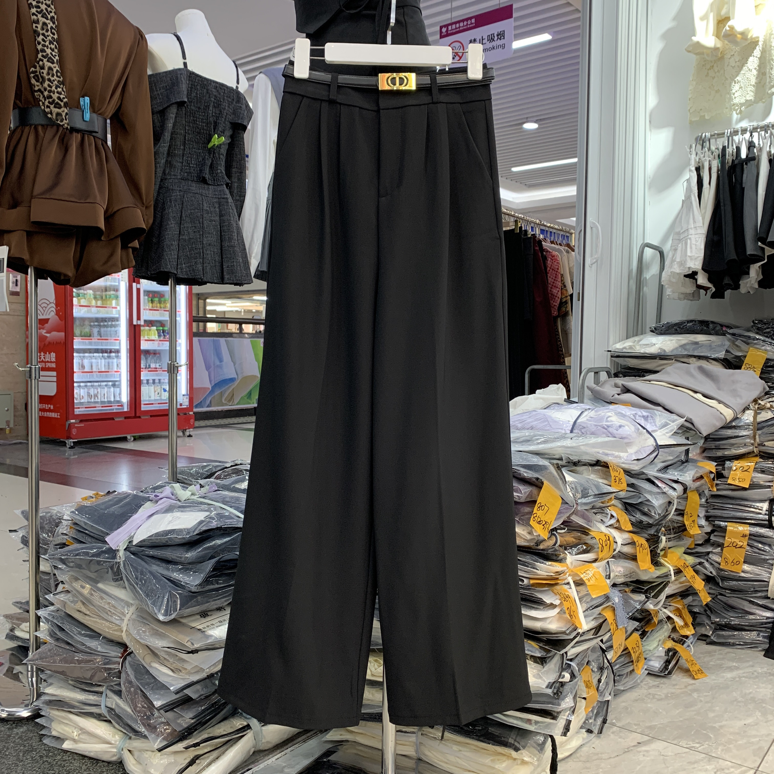 堂熙泉V30黑色气质阔腿西装裤女2025秋款时尚简约休闲气质直筒裤