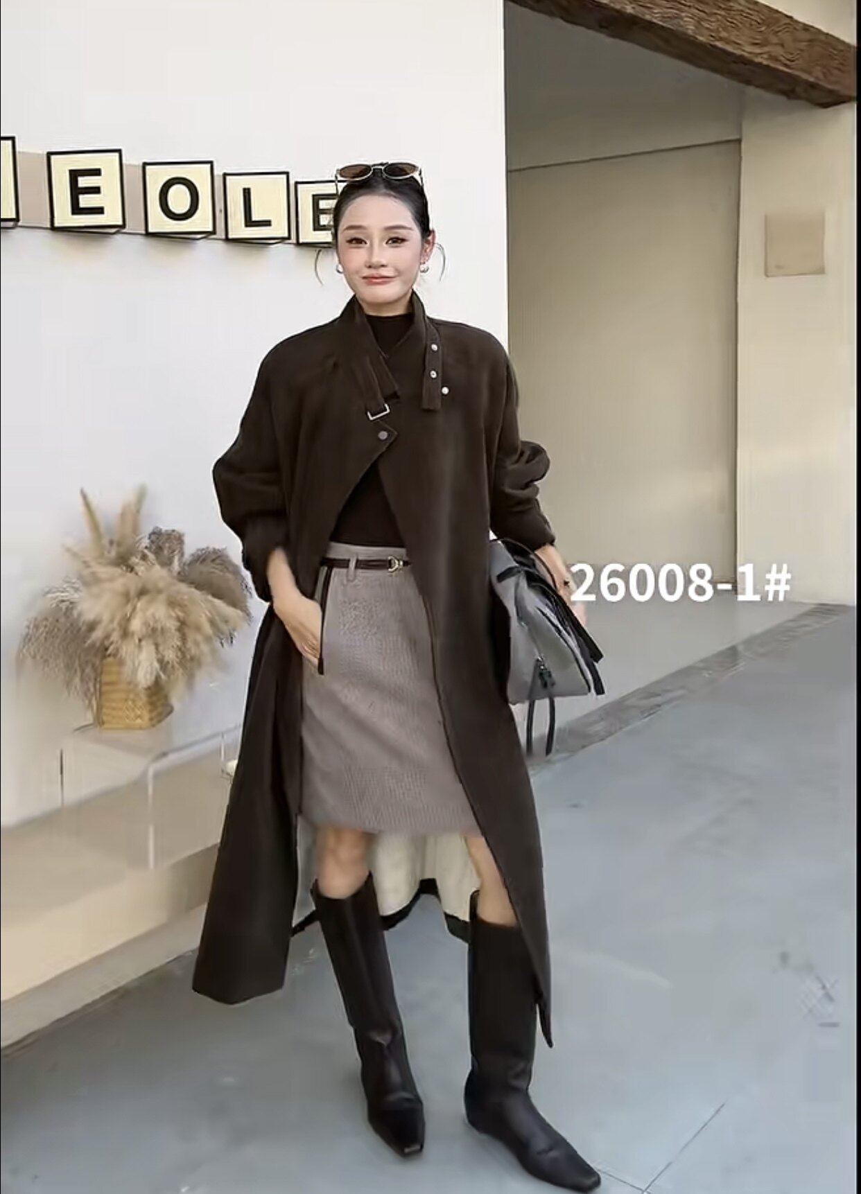 HYR韩艺人26008-1老钱风雪尼尔羽绒棉大衣女冬款气质立领长款外套