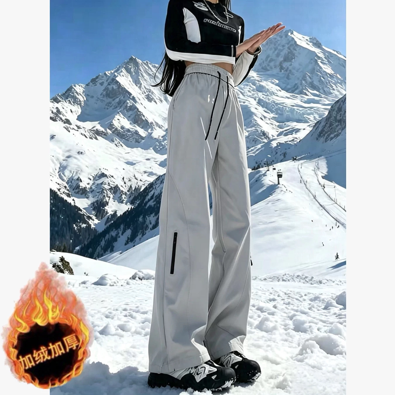 美式防寒加绒滑雪裤男女款防水防风春秋季工装裤子户外登山冲锋裤