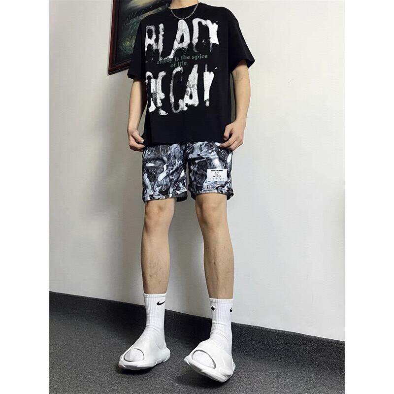 美式潮牌青少年男款男生跑步运动裤篮球短裤四分裤不过膝宽松速干