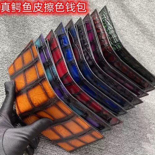 手工擦色尼罗鳄鱼皮钱包12cm短款钱夹高端真皮大容量休闲男士钱包