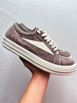 手作版饮奶牛皮RO小三角厚底板鞋男女同款美式高街休闲真皮板鞋