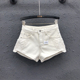弹力小众高腰a字包臀热裤 韩版 新款 女2026夏季 潮 蝴蝶刺绣牛仔短裤