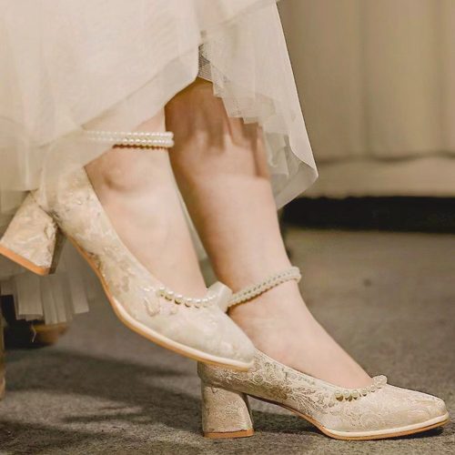 雨中夜古风民国风百搭高跟旗袍鞋