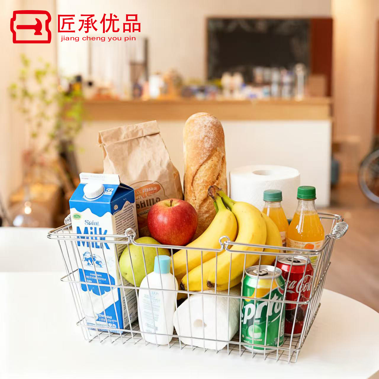 超市购物篮金属不锈钢手提篮酒吧货篮精品店零食化妆品店新品包邮