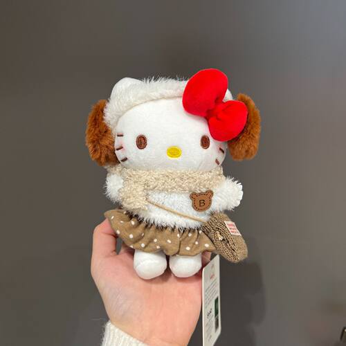 正版可爱冬日hellokitty包挂件饰卡通凯蒂猫咪玩偶公仔送闺蜜礼物