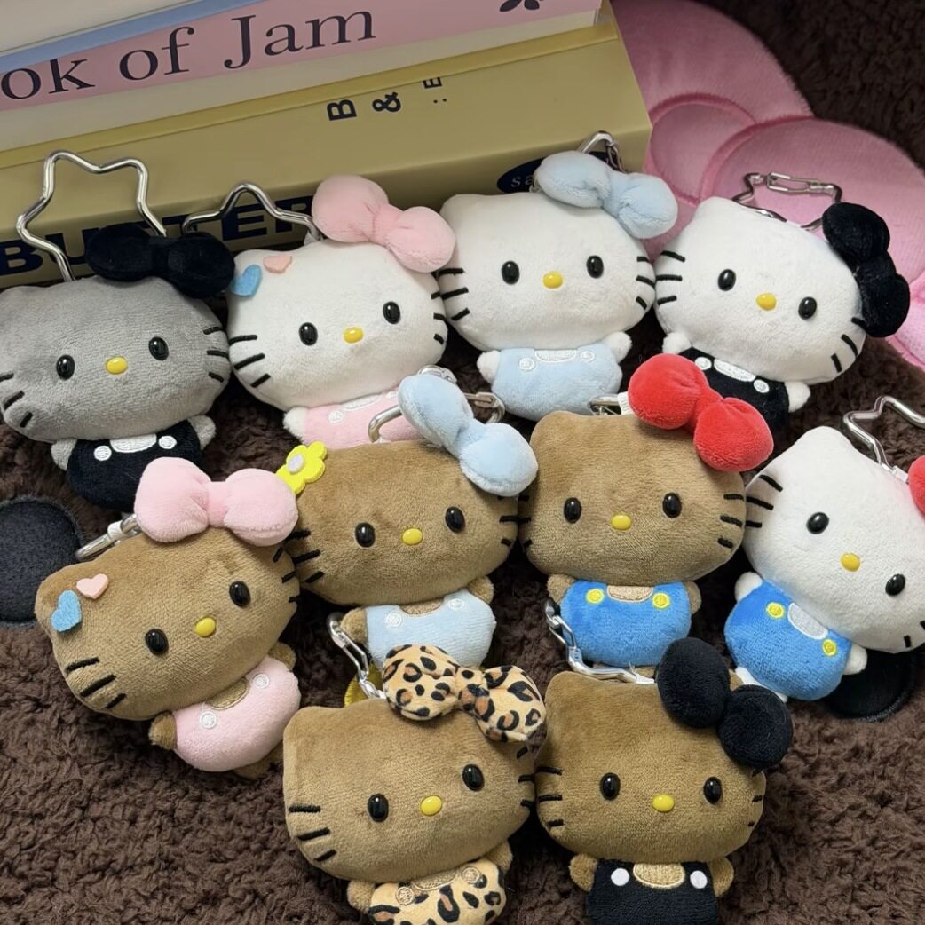 日本豆豆眼kitty可爱包包挂件书包毛绒玩偶哈喽KT挂饰甜美粉卡通