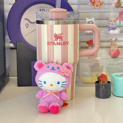 日本中古迷你紫色物语熊hellokitty包包挂件迷你小熊kt猫玩偶公仔