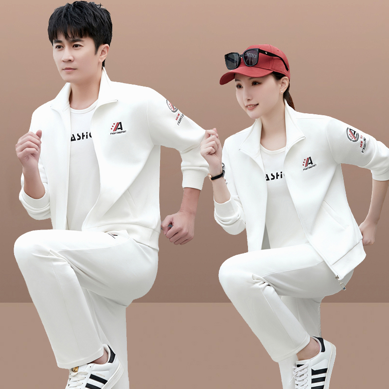 乔丹青年品牌情侣套装2025新款男女运动服春秋开衫外套宽松三件套
