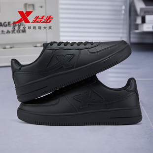 特步女鞋黑色板鞋初中生新款冬季轻便运动鞋女低帮百搭潮流休闲鞋