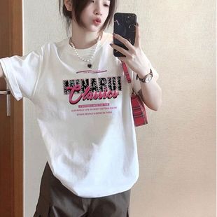 设计感小众潮牌上衣 2025新款 重磅纯棉美式 复古白色短袖 t恤女夏季