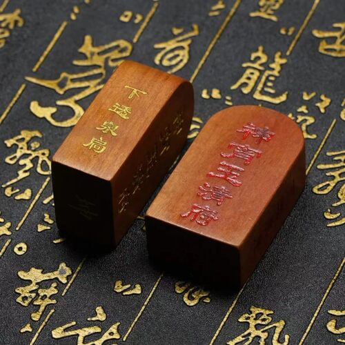 天然雷击枣木令牌总召万神镇坛家具摆放木雕双面精雕纯手工一体