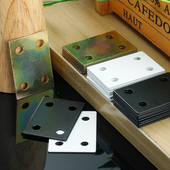 黑色小铁片直片白色固定片一字平角码 木板维修家具连接件五金配件