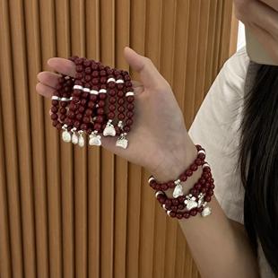 气质简约弹力绳款 时尚 朱砂手链 十二生肖 含辰砂工艺品