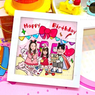 送老公的生日礼物女生送闺蜜儿童创意走心有趣定制温馨全家福摆件