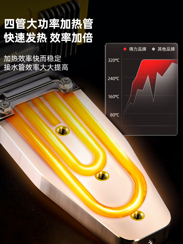 力热熔器管热熔机器热熔管焊接家用得热容水器ppr管热熔枪得力pe