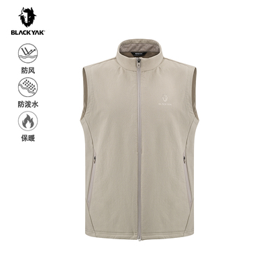 BLACKYAK/布来亚克2025秋新款男拉毛软壳保暖马甲无袖外套FYM503