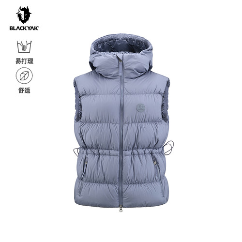 BLACKYAK/布来亚克2025冬新款女时尚运动鹅绒羽绒连帽马甲WYW510
