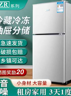 YZR扬子冰箱家用小型宿舍出租房1级节能冷冻冷藏双门USB迷你冰箱