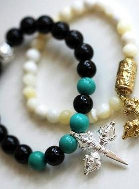 日韩ins小清新十字架串珠手链朋克风男女通用情侣手串学生饰品