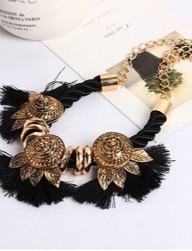 新款欧美新娘单身舞会派对复古金属狮子头流苏锁骨链个性小众项链