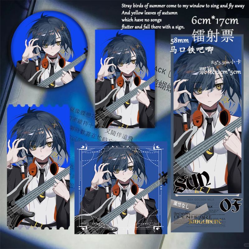 孤独摇滚一里凉虹夏喜多吧唧镭射票票根同人动漫周边徽章闪卡