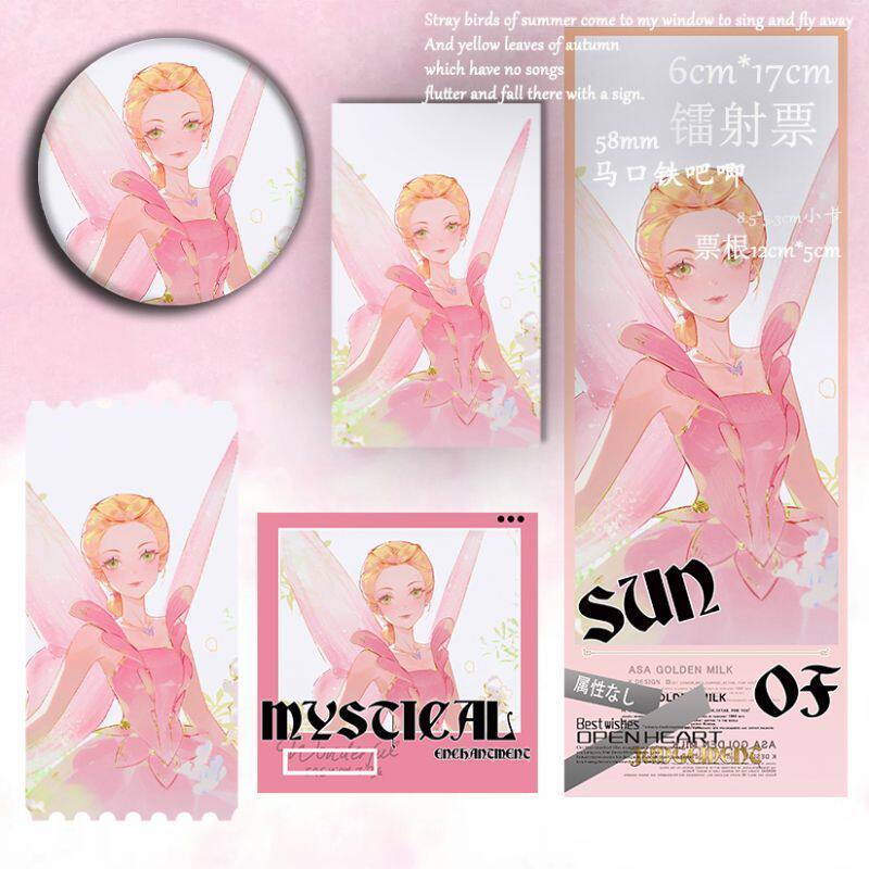 芭比同人授权镭射票吧唧徽章方卡raquelle米琪桑陌德兰西谷子