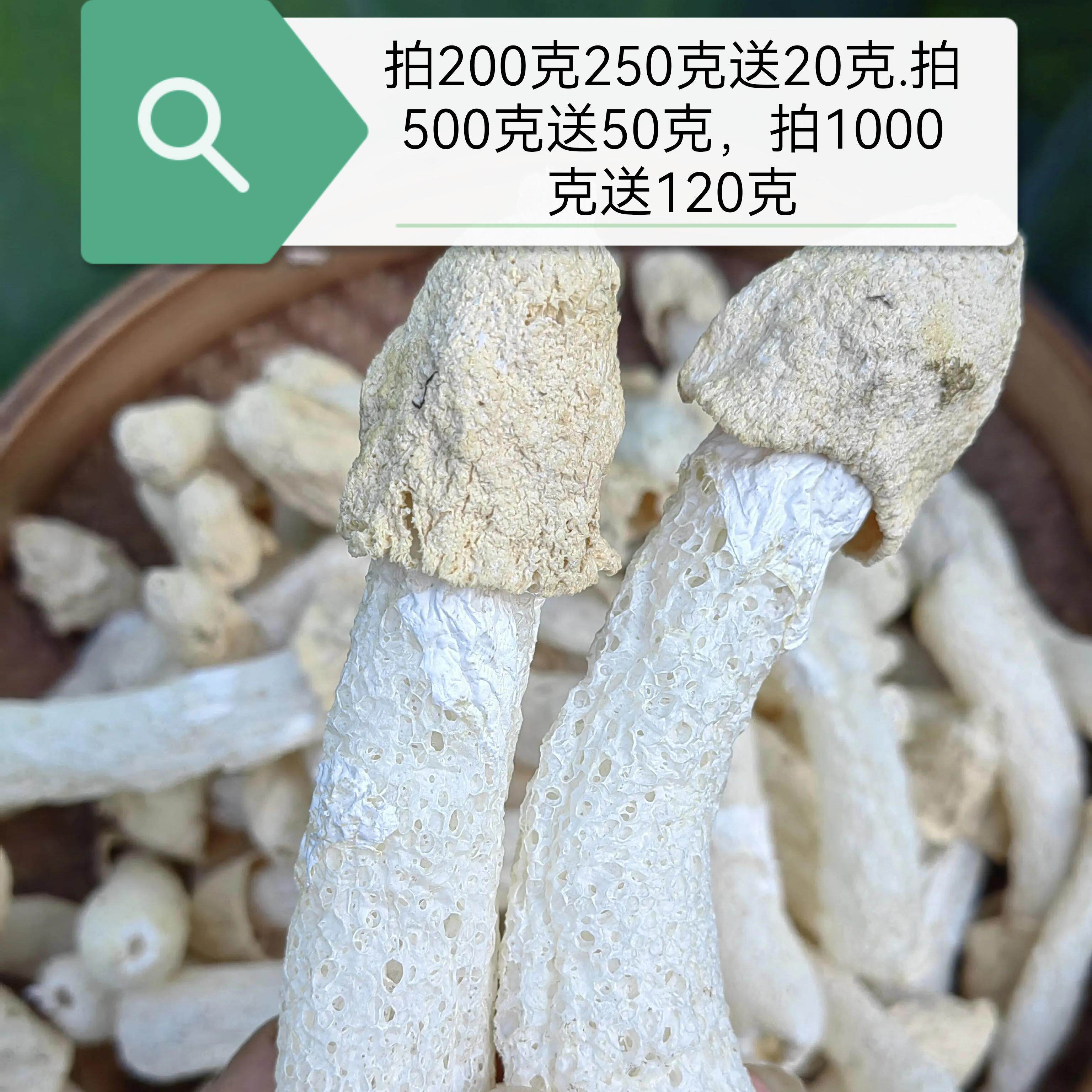 27火锅食材特级天然无硫竹荪干货食用菌菇煲汤食材头茬竹荪菇 - 实物图