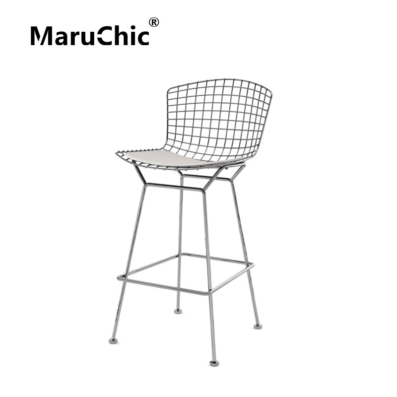 MaruChic创意设计师家具bertoia stool伯托埃铁丝凳酒吧高脚椅