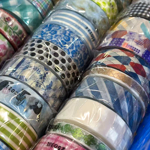 现货日本mt限定系列拼贴和纸胶带格子数字波点彩花边手账素材装饰