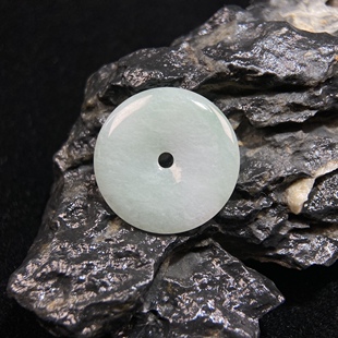 3.3mm FY1211029 尺寸24.7 天然缅甸翡翠A货平安扣吊坠