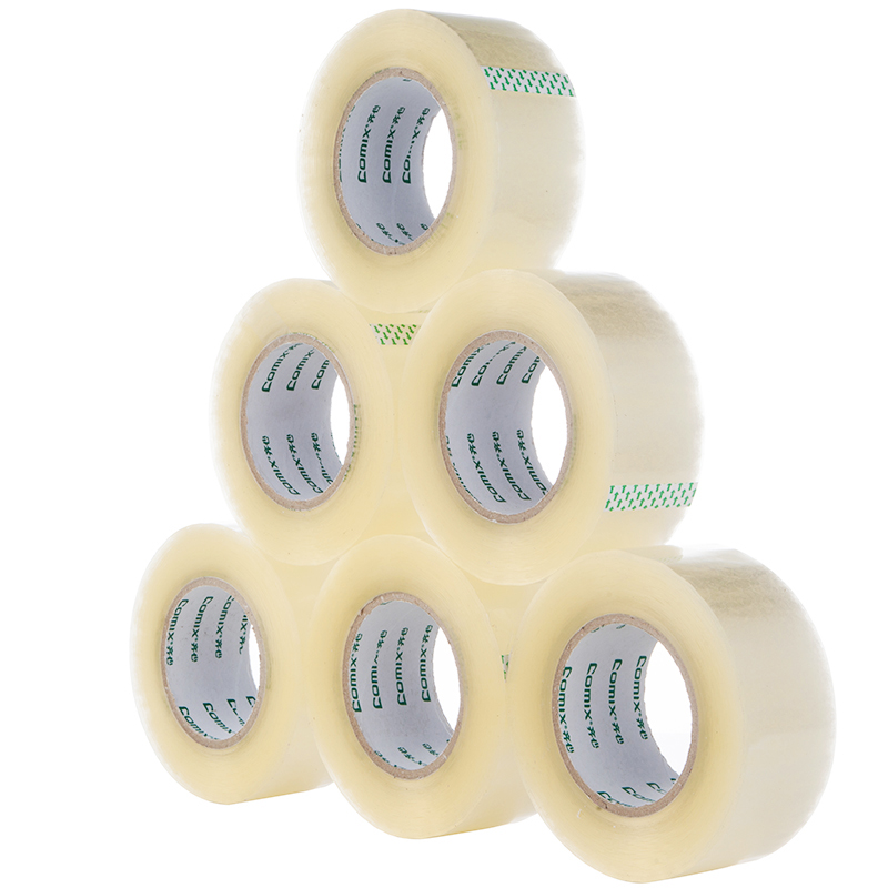 齐心 封口胶 透明胶带48mm55mm60mm胶布 打包胶带 封箱胶纸 6卷装