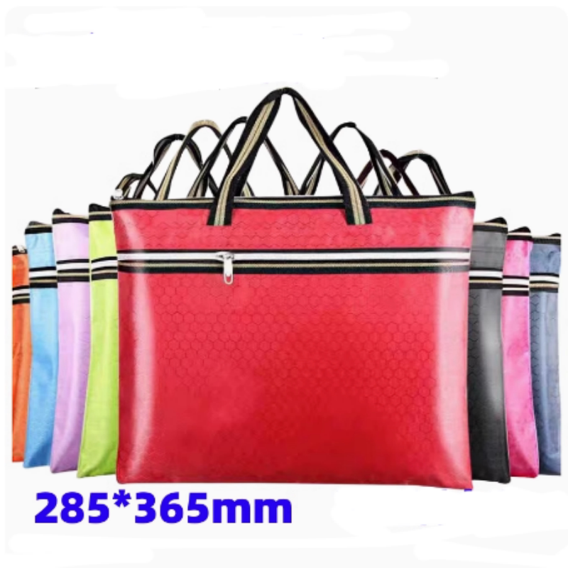 文件袋A4手提公文包资料袋A4会议袋学生补习袋时尚帆布防水公文袋