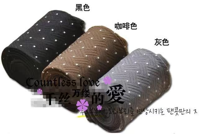 甜美风显瘦斜纹绣花咖啡色打底袜