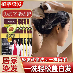 一洗黑天然植物正品 纯 自然黑官方旗舰店不沾头皮中草药盖白发袋装