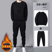 卫衣男套装 潮流休闲运动套装 两件套秋冬季 加绒加厚青年帅气韩版