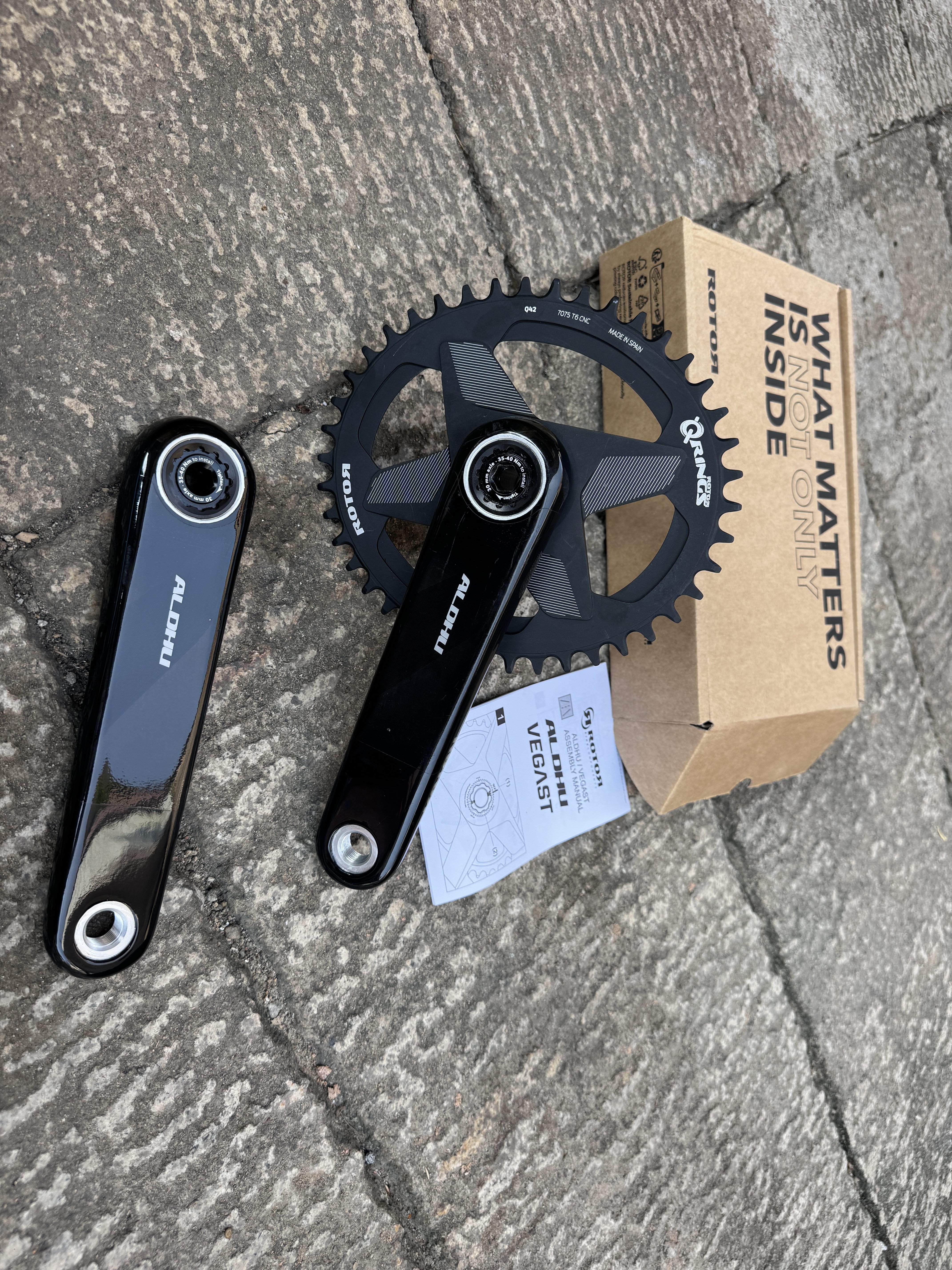 ROTOR ALDHU CARBON超轻碳纤维曲柄轴心牙盘功率计高强度椭圆盘片