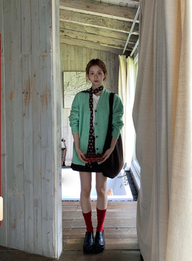 CCKOK 混纱麻花宽松针织毛衣2025秋季新款温柔软糯慵懒开衫外套女