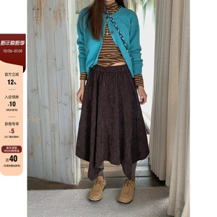 雪尼尔不规则裙摆半身裙女 百搭韩女气质休闲百搭 CCKOK 秋冬季