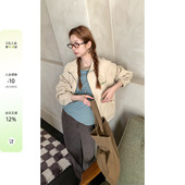 设计夹克女 小众工装 CCKOK 2026春夏花朵字母刺绣棒球服外套秋季