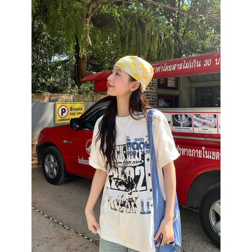 CCKOK美式字母印花宽松T恤