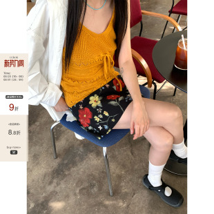 吊带打底内搭外穿女 新款 CCKOK 纯色提花镂空绑带针织背心2026夏季