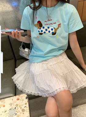 CCKOK毛巾绣正肩短袖T恤
