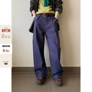 裤 CCKOK韩系穿搭少女风休闲百搭纯色翻盖口袋日系工装 女 现货