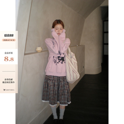 CCKOK拼接蕾丝边蛋糕裙半身裙