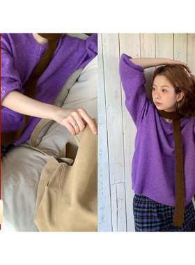 CCKOK小花朵刺绣纯色V领针织毛衣2025秋季新款温柔软糯慵懒上衣女