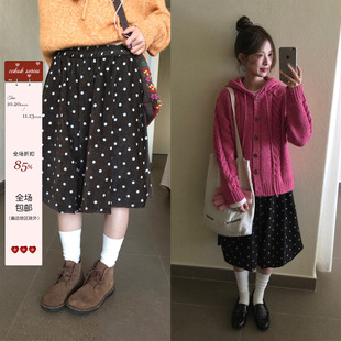 CCKOK 波点雪尼尔花苞中裤2026秋季新款直筒七分阔腿休闲短裤女
