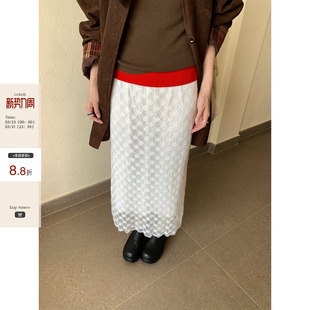 穿搭温柔风 CCKOK 韩系通勤 新品 蕾丝花花半身长裙女 2026春季