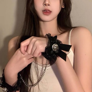 禁欲系性感蕾丝铃铛手环脚环情侣道具纯欲手铐脚镣女腿链环剧本杀